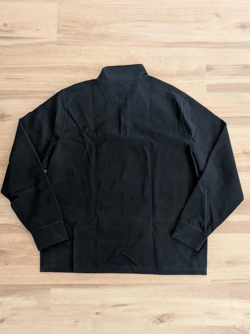 NWT J.Crew XXL Black Quarter Zip Fleece Pullover Sweater